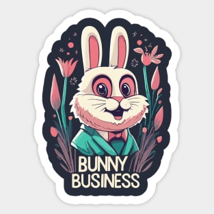Bunny business Sticker